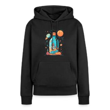 Astronaute de la Voie lactée - Sweat à capuche Premium bio Femme - noir - Devant - Julia (174cm)