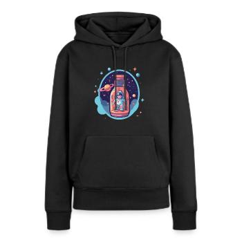 Astronaute de la Voie lactée - Sweat à capuche Premium bio Femme - noir - Devant - Julia (174cm)