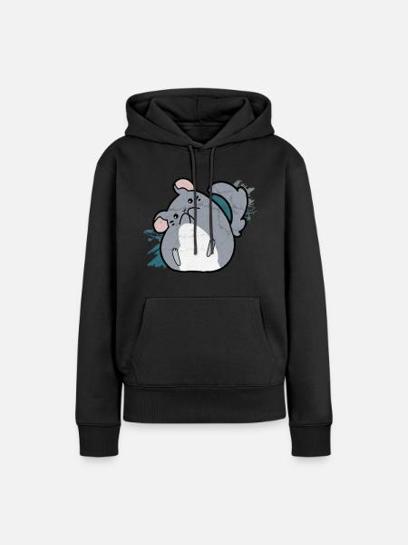 Chinchilla Süss Haustier - Frauen Premium Bio Hoodie - Schwarz