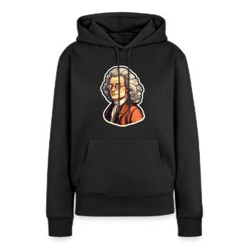 Newton - Sweat à capuche Premium bio Femme - noir - Devant - Julia (174cm)