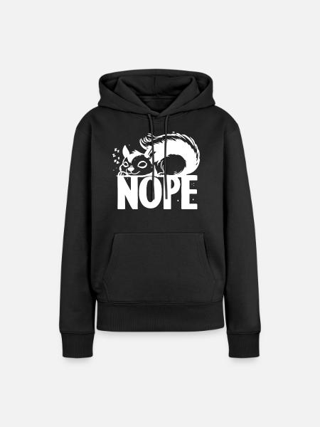 Nope Eichhörnchen Faulenzer Geschenkideen - Frauen Premium Bio Hoodie - Schwarz