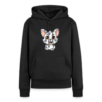 Australische gefleckte Nebelkatze Karikatur Aquarell Kunst - Frauen Premium Bio Hoodie - Schwarz - Vorne - Julia (174cm)
