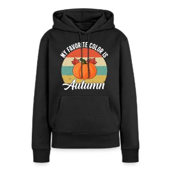 Automne - Sweat à capuche Premium bio Femme - noir - Devant - Julia (174cm)