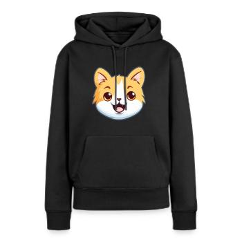 Bambino Katze Cartoon Aquarell Illustration - Frauen Premium Bio Hoodie - Schwarz - Vorne - Julia (174cm)
