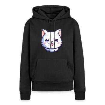 Bambino Katze Cartoon Aquarell Illustration - Frauen Premium Bio Hoodie - Schwarz - Vorne - Julia (174cm)