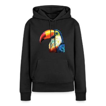 Toucan Colorful Watercolor Animal Pet Illustration - Women’s Premium Organic Hoodie - black - Front - Julia (174cm)