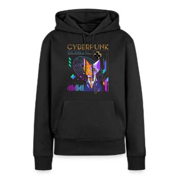 Technologie Android du futur - Sweat à capuche Premium bio Femme - noir - Devant - Julia (174cm)