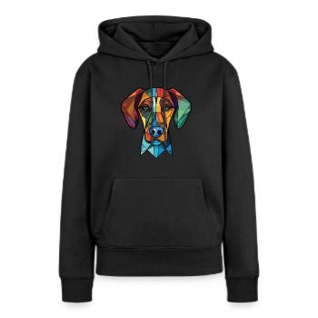 Cao De Castro Laboreiro Race Chien Aquarelle Verre - Sweat à capuche Premium bio Femme - noir - Devant - Julia (174cm)