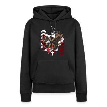 Trash Polka Trash Cool Noir - Sweat à capuche Premium bio Femme - noir - Devant - Julia (174cm)