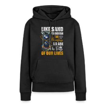 Sanduhr Sand - Frauen Premium Bio Hoodie - Schwarz - Vorne - Julia (174cm)