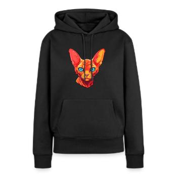 Roter Devon Rex Katze Rasse Aquarell Karikatur Kawaii - Frauen Premium Bio Hoodie - Schwarz - Vorne - Julia (174cm)