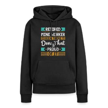 Mines, Ouvrier, Charbon - Sweat à capuche Premium bio Femme - noir - Devant - Julia (174cm)