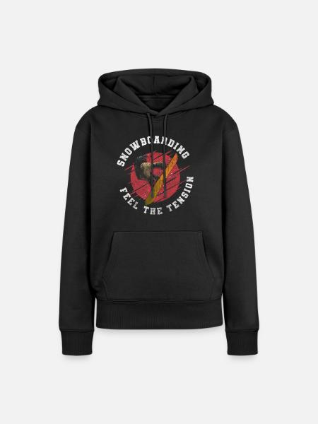 Snowboard Berg Winterurlaub - Frauen Premium Bio Hoodie - Schwarz