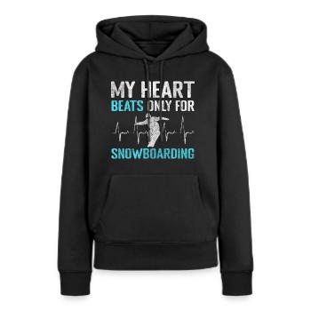 Snowboarder Schnee Berg Winterurlaub - Frauen Premium Bio Hoodie - Schwarz - Vorne - Julia (174cm)