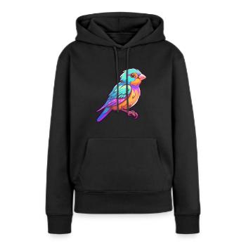 Sparrow Colorful Watercolor Cartoon Kawaii Animal - Women’s Premium Organic Hoodie - black - Front - Julia (174cm)