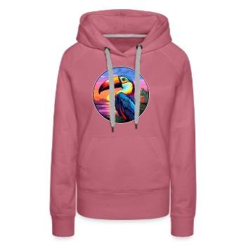 Toucan Colorful Watercolor Cartoon Kawaii Animal - Women’s Premium Organic Hoodie - mauve - Front - Isabella (175cm)