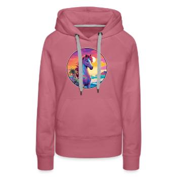 Pony Buntes Aquarell Cartoon Kawaii Tier - Frauen Premium Bio Hoodie - Malve - Vorne - Isabella (175cm)