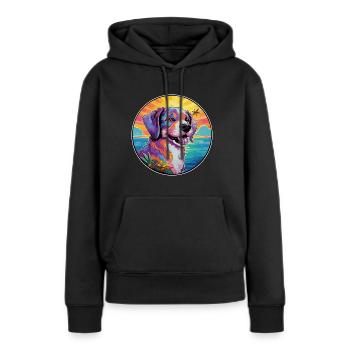 Cao De Castro Laboreiro Race De Chien Coloré Dessin Animé - Sweat à capuche Premium bio Femme - noir - Devant - Julia (174cm)
