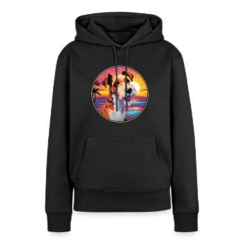 Draht Foxterrier Hunderasse Bunte Karikatur Wasserc - Frauen Premium Bio Hoodie - Schwarz - Vorne - Julia (174cm)