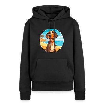 Cao De Castro Laboreiro Race De Chien Cartoon Kawaii - Sweat à capuche Premium bio Femme - noir - Devant - Julia (174cm)