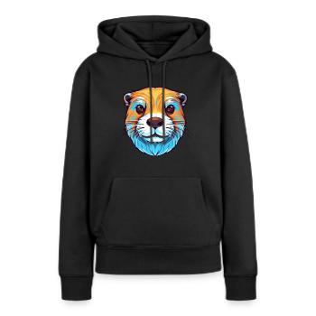 Loutre Aquarelle colorée Dessin animé Kawaii Animal - Sweat à capuche Premium bio Femme - noir - Devant - Julia (174cm)