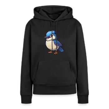 Jay Bird Mignon Dessin Animé Kawaii Aquarelle Animal Animal De Compagnie - Sweat à capuche Premium bio Femme - noir - Devant - Julia (174cm)