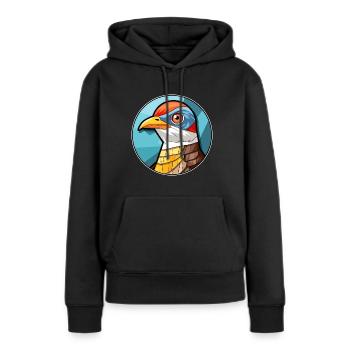 Kuckuck Bunte Karikatur Kawaii Anima - Frauen Premium Bio Hoodie - Schwarz - Vorne - Julia (174cm)