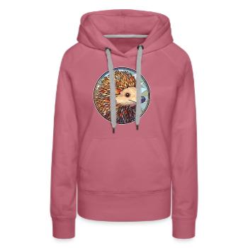 Igel Bunte Karikatur Kawaii Ani - Frauen Premium Bio Hoodie - Malve - Vorne - Isabella (175cm)