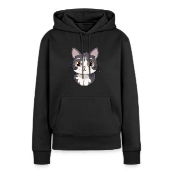 Amerikanische Drahthaarkatze Niedlich Glücklich Kawaii Cartoon Cl - Frauen Premium Bio Hoodie - Schwarz - Vorne - Julia (174cm)