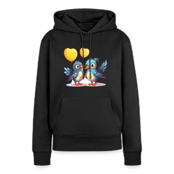 Jay Birds Kawaii Cartoon Pet Jouant Avec Des Ballons - Sweat à capuche Premium bio Femme - noir - Devant - Julia (174cm)
