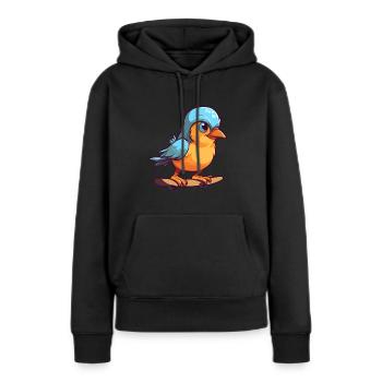 Drôle Jay Bird Kawaii Cartoon Jouer Skateboard - Sweat à capuche Premium bio Femme - noir - Devant - Julia (174cm)