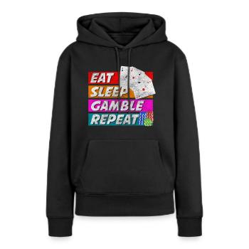 Kartenspieler Casino Blackjack Pokern - Frauen Premium Bio Hoodie - Schwarz - Vorne - Julia (174cm)