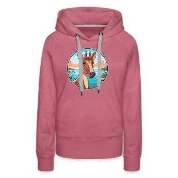 Okapi Aquarell Cartoon Kawaii Clipart Tier - Frauen Premium Bio Hoodie - Malve - Vorne - Isabella (175cm)