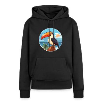 Toucan Watercolor Cartoon Kawaii Clipart Animal - Women’s Premium Organic Hoodie - black - Front - Julia (174cm)