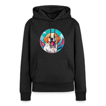 Alano Español Hunderasse Cartoon Kawaii Aquarell - Frauen Premium Bio Hoodie - Schwarz - Vorne - Julia (174cm)