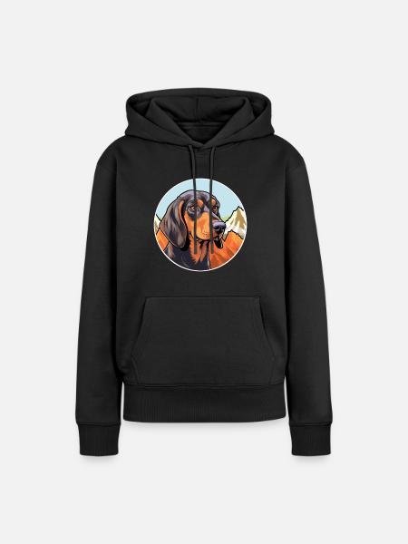 Andalusischer Jagdhund Rasse Cartoon Kawaii Watercol - Frauen Premium Bio Hoodie - Schwarz