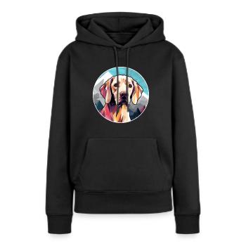 Braque Saint Germain chien race dessin animé kawaii Wate - Sweat à capuche Premium bio Femme - noir - Devant - Julia (174cm)
