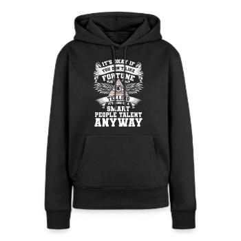 Étoiles psychiques - Sweat à capuche Premium bio Femme - noir - Devant - Julia (174cm)