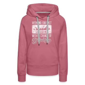 Rodeln Schnee Piste Winterurlaub - Frauen Premium Bio Hoodie - Malve - Vorne - Isabella (175cm)
