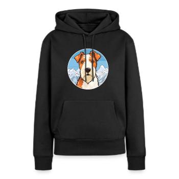 Draht Foxterrier Hunderasse Karikatur Kawaii Watercol - Frauen Premium Bio Hoodie - Schwarz - Vorne - Julia (174cm)