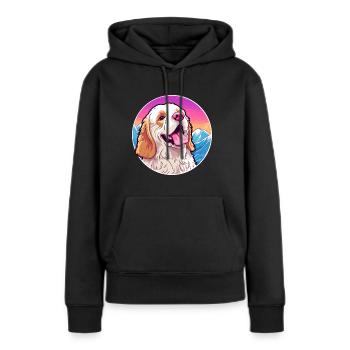 Clumber Spaniel Dog Breed Cartoon Kawaii Watercolo - Women’s Premium Organic Hoodie - black - Front - Julia (174cm)