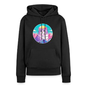 Australien Brume Chat Coloré Dessin Animé Aquarelle Il - Sweat à capuche Premium bio Femme - noir - Devant - Julia (174cm)