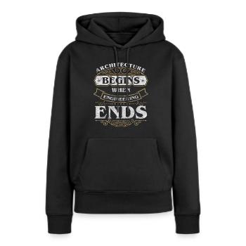 Ingenieur Entwurf Architekturbüro - Frauen Premium Bio Hoodie - Schwarz - Vorne - Julia (174cm)