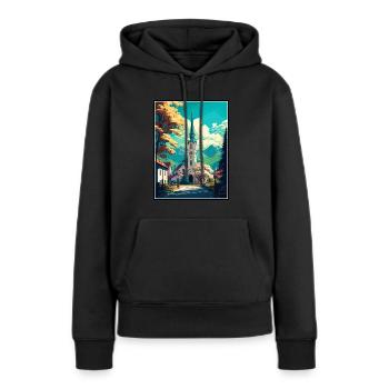 Hallein Österreich Vintage Reiseposter WPA Souvenir - Frauen Premium Bio Hoodie - Schwarz - Vorne - Julia (174cm)