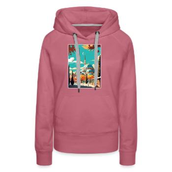 Konya Dekoration Türkei Vintage Reiseposter WPA - Frauen Premium Bio Hoodie - Malve - Vorne - Isabella (175cm)