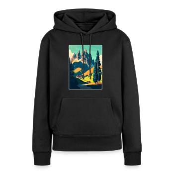 Dolomites, Alpes dolomitiques, Dolomites, Italie - Sweat à capuche Premium bio Femme - noir - Devant - Julia (174cm)