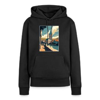 Krems An der Donau Österreich Vintage Reiseposter - Frauen Premium Bio Hoodie - Schwarz - Vorne - Julia (174cm)