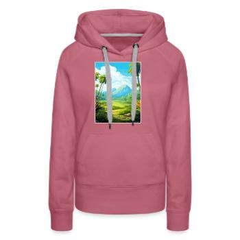 Parc national de la Guadeloupe France affiche de voyage - Sweat à capuche Premium bio Femme - mauve - Devant - Isabella (175cm)