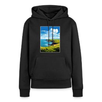 L’affiche de voyage de la péninsule de Lizard Cornwall - Sweat à capuche Premium bio Femme - noir - Devant - Julia (174cm)