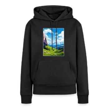 Dolomites, Alpes dolomitiques, Dolomites, Italie - Sweat à capuche Premium bio Femme - noir - Devant - Julia (174cm)